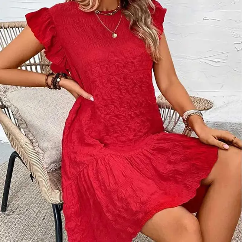 open lace back dress Let Loose Strapless Mini Dress Deep Red main image 1