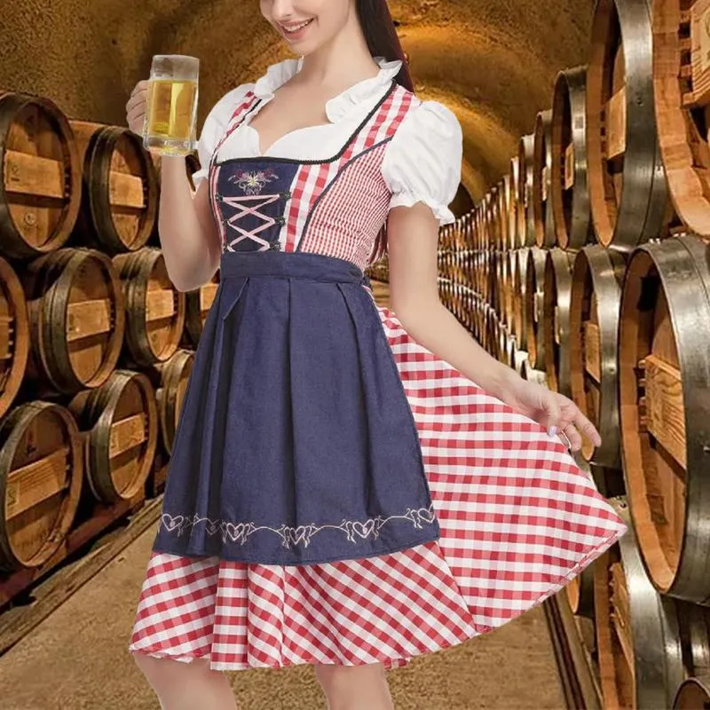 Oktoberfest Costumes Plaid Dirndl Dresses Women... From 51,75 | DHgate Oktoberfest Costumes Plaid Dirndl Dresses Women... From 51,75 | DHgate