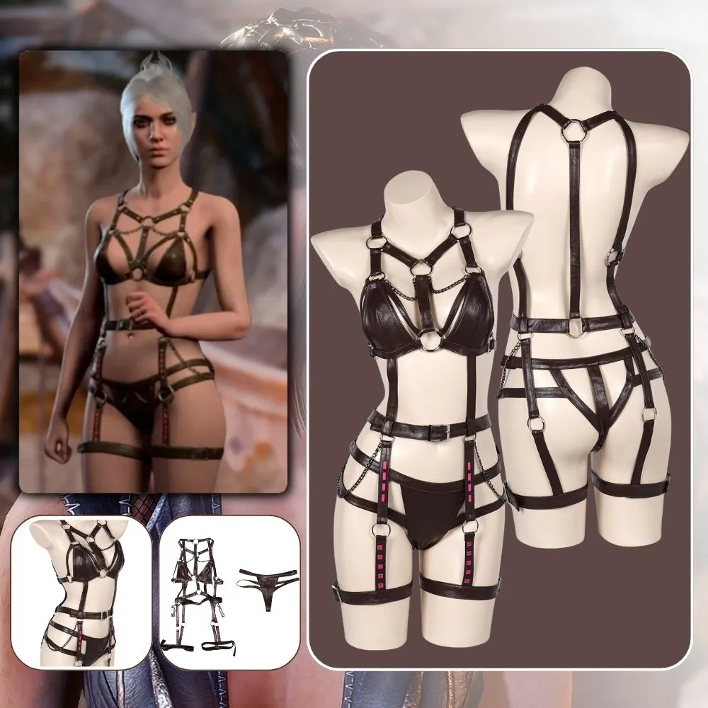 baldurs gate sexy clothes Baldur's Gate 3 Cosplay Costume Blue Long Dress with Shoulder Armor  Neckpiece main image 0