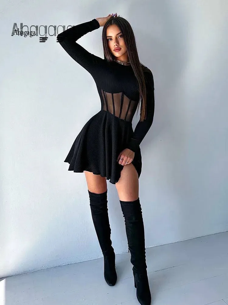 knitted dress black streetwear Afternoon Coffee Black Sweater Dress main image 1