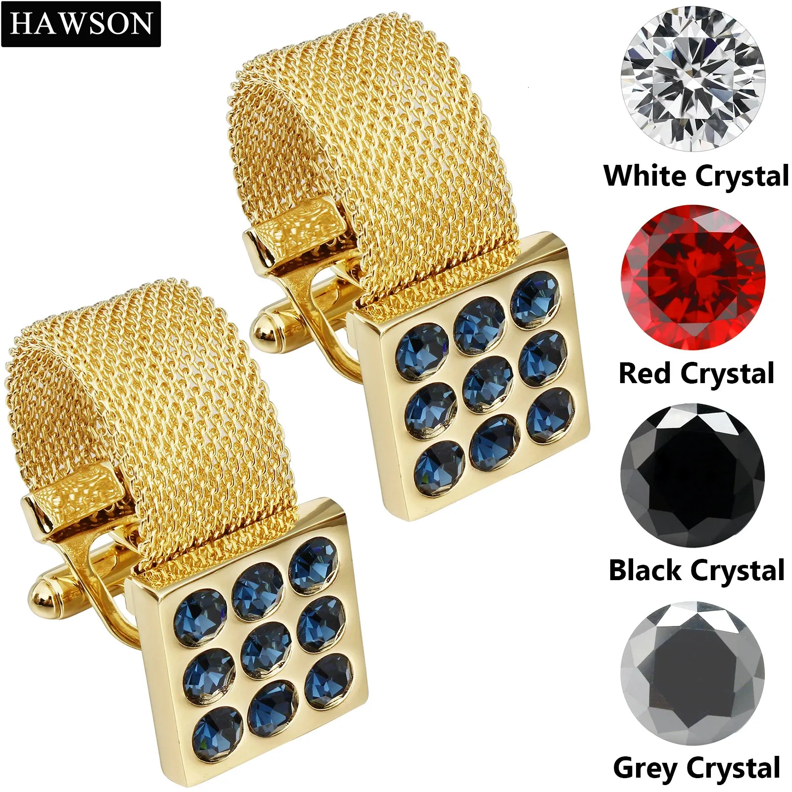 Crystal Cufflinks for Men with Chain, French Cuff Shirt, Fashionable ...