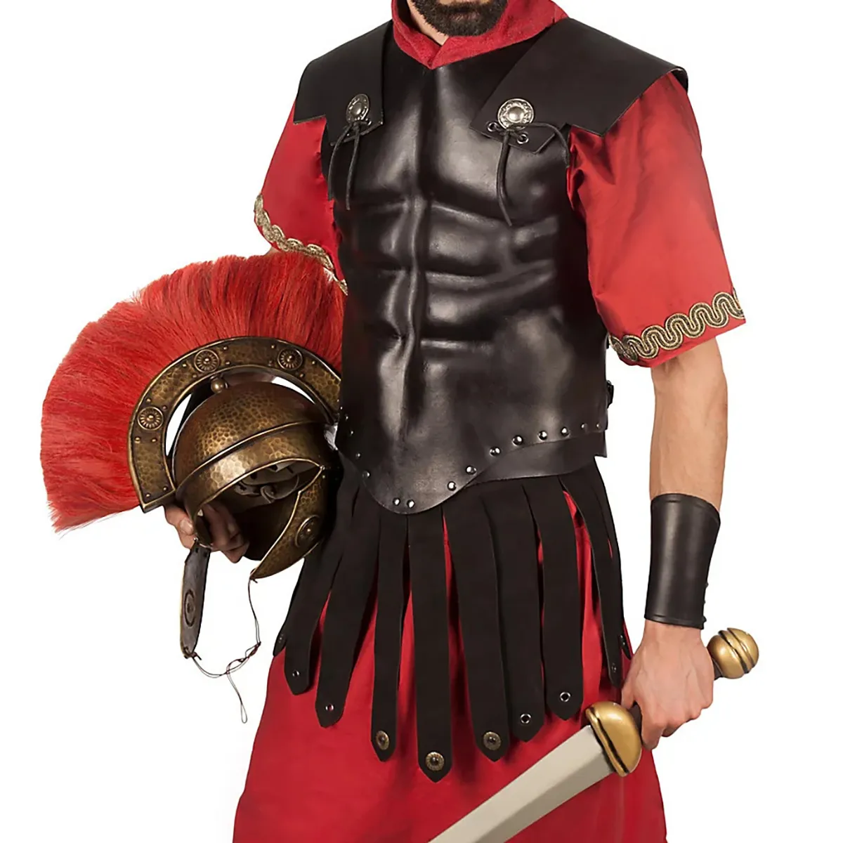Falda De Gladiador Marrón My Other Me – Unisex Con Cinturón Decorado Y Tiras, Ideal Para Fiestas Romanas