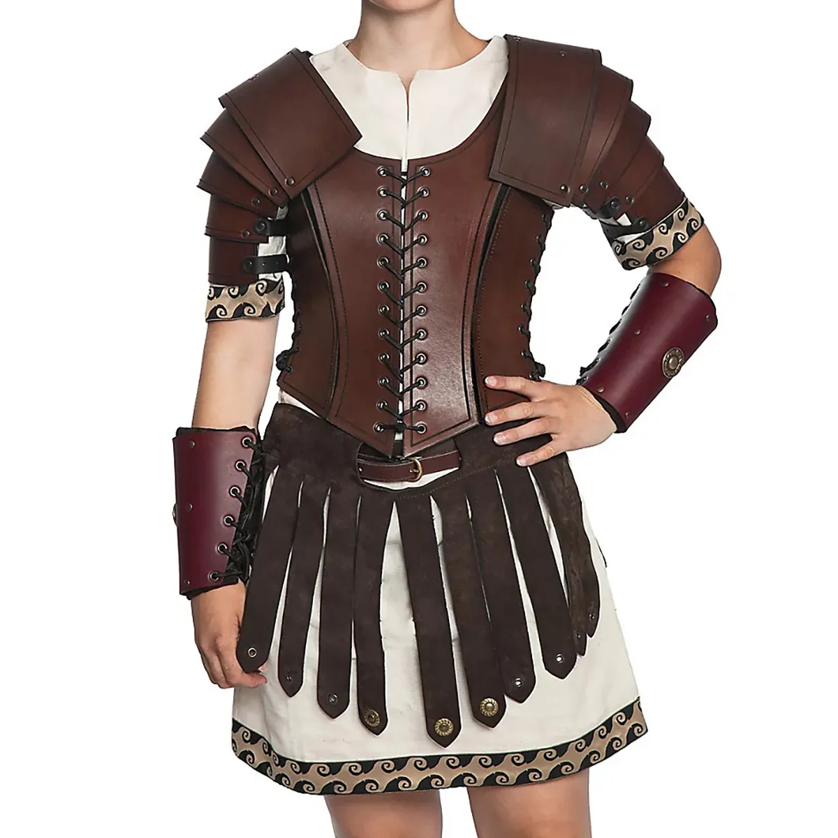 Jupe Médiévale En Cuir Synthétique Pour Femme - Style Gladiateur/Kilt De Combat - Cosplay, Renaissance, Halloween