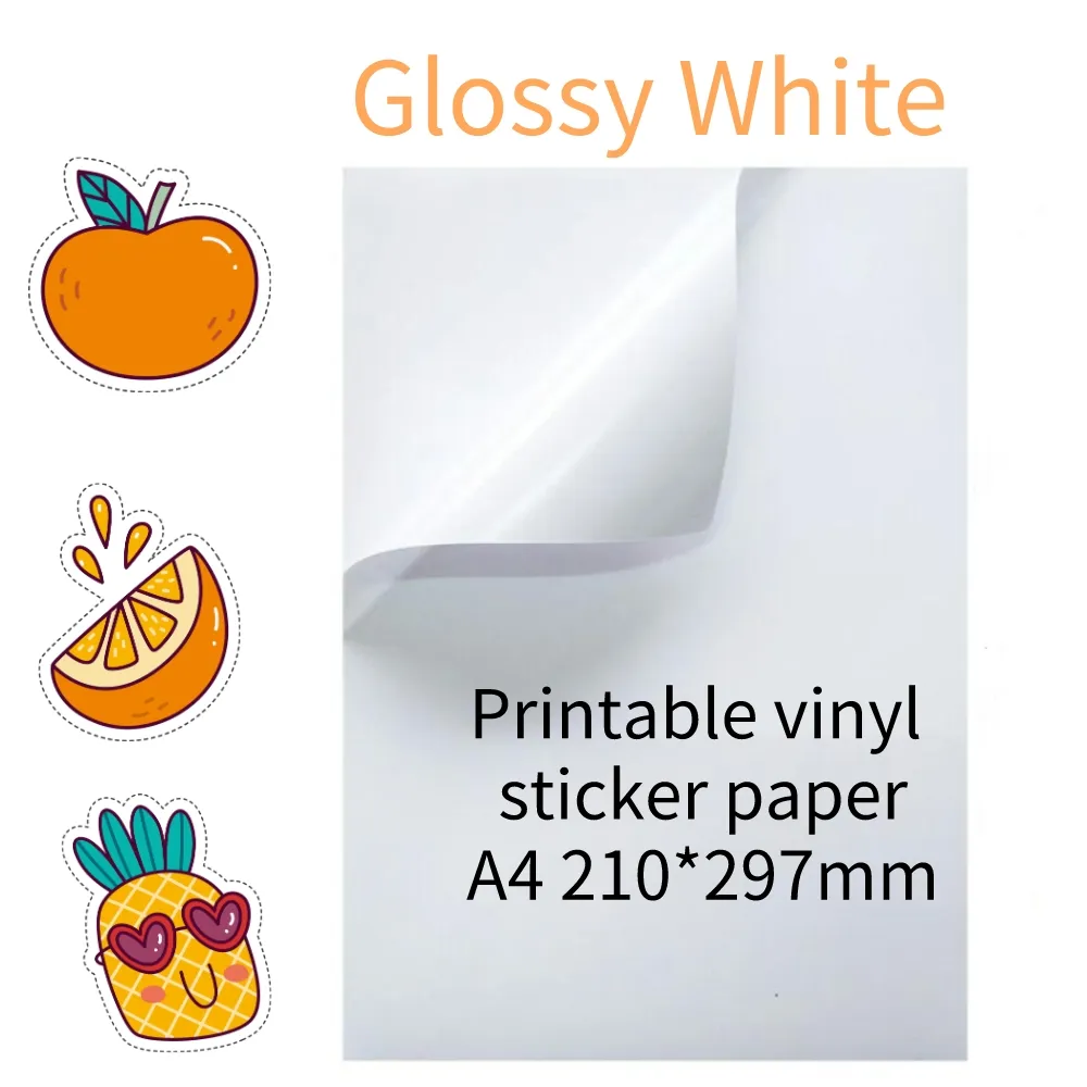 10 Sheets Printable Vinyl Sticker Paper A4 Glossy Self Adhesive Copy ...