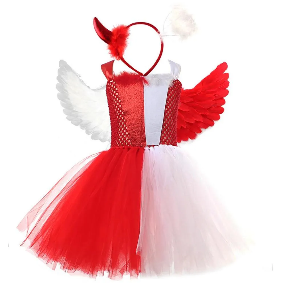 angel in disguise dress to impress Girls Polyester Devil Cosplay Set With Tulle Wings And Headband and now your kid Color:charcoal Impress codes Dresses on sale Ravel Mini Dress Size