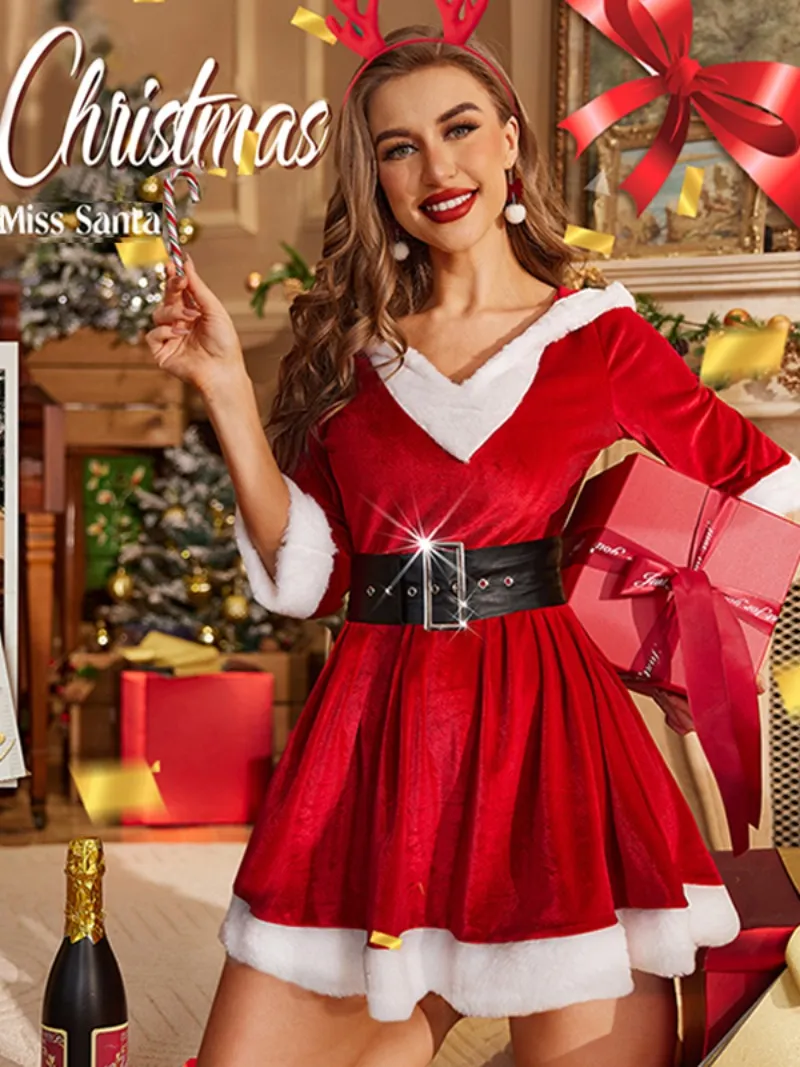 white christmas dresses Mrs. Claus Party Dress main image 0
