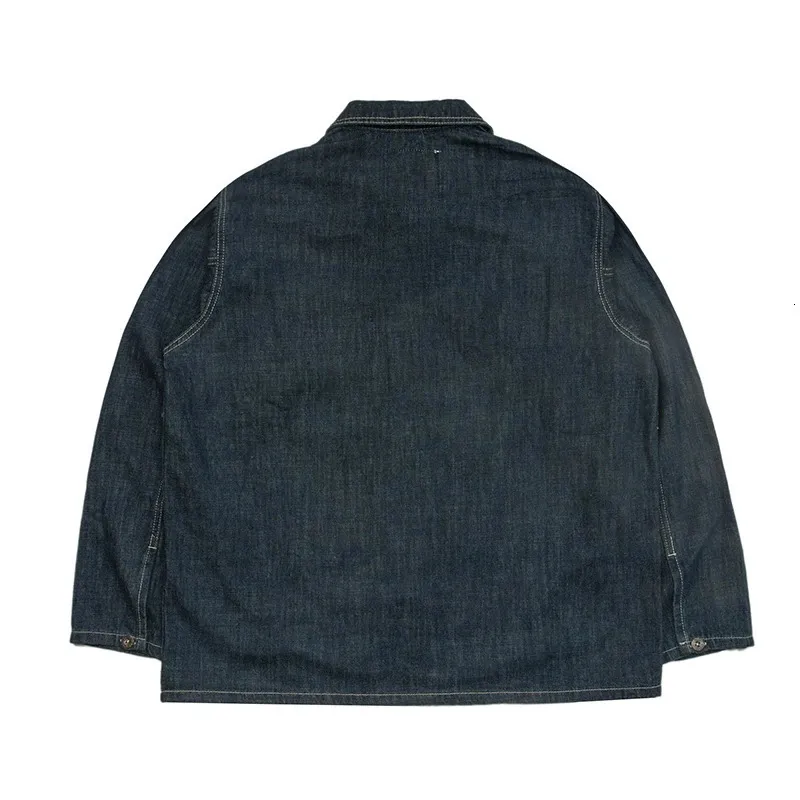 1920s Vintage US Army Blue Denim Pullover Shirt Jacket for Spring