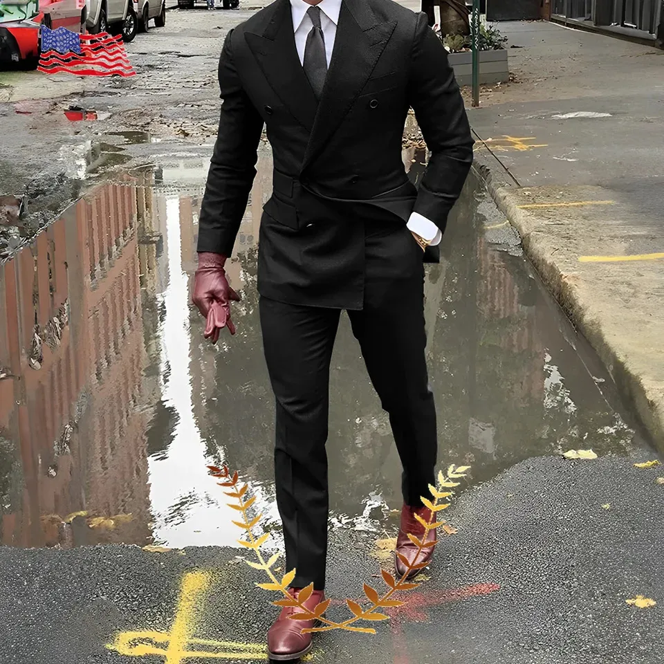 Terno De Peito Duplo Para Homens Noivo De Casamento Blazer, Calça De  Jaqueta De 2 Peças, Estilo 2024 De $504,61 | DHgate, image size:960x960