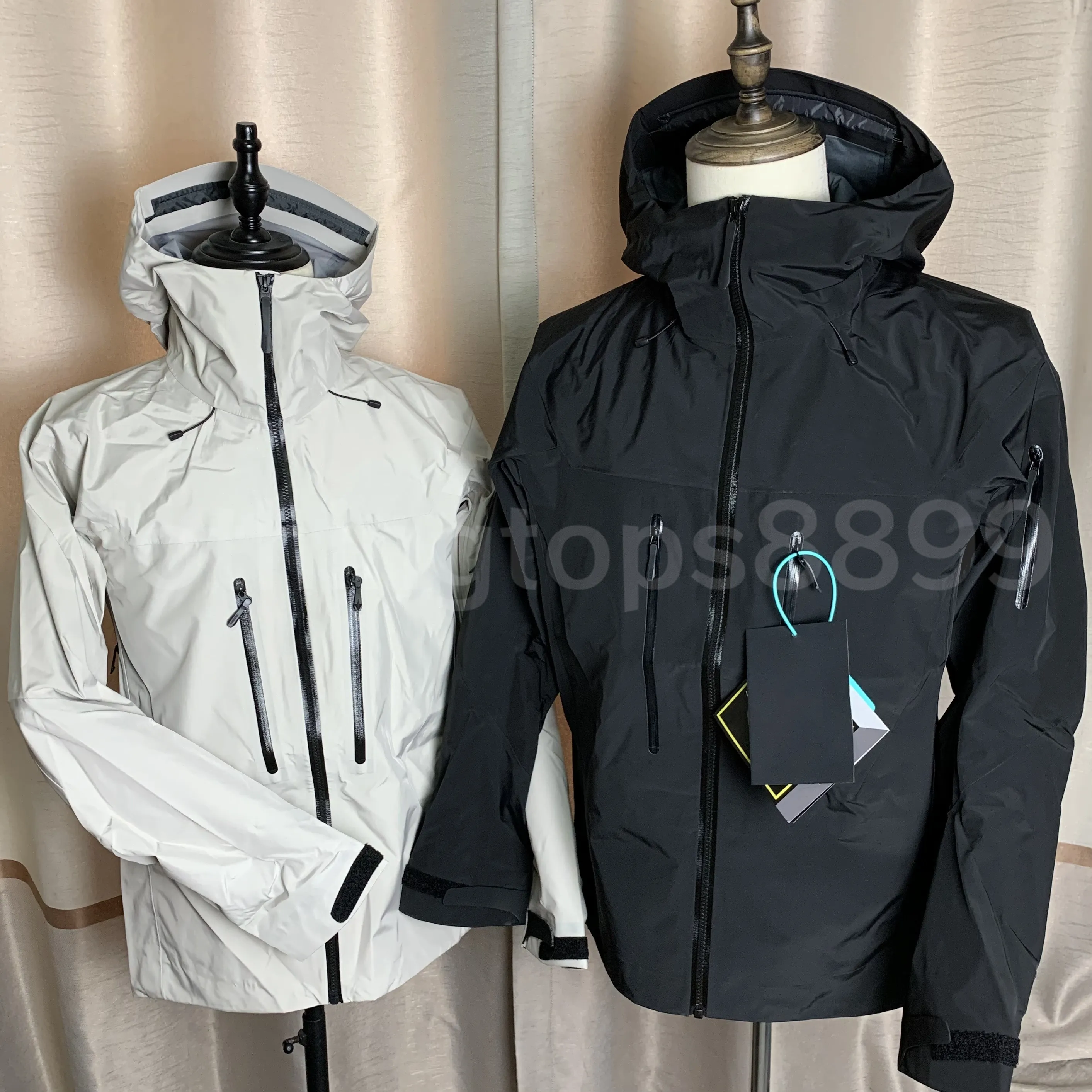 Mens Lightweight Waterproof Jacket With Zipper, Three Layer
