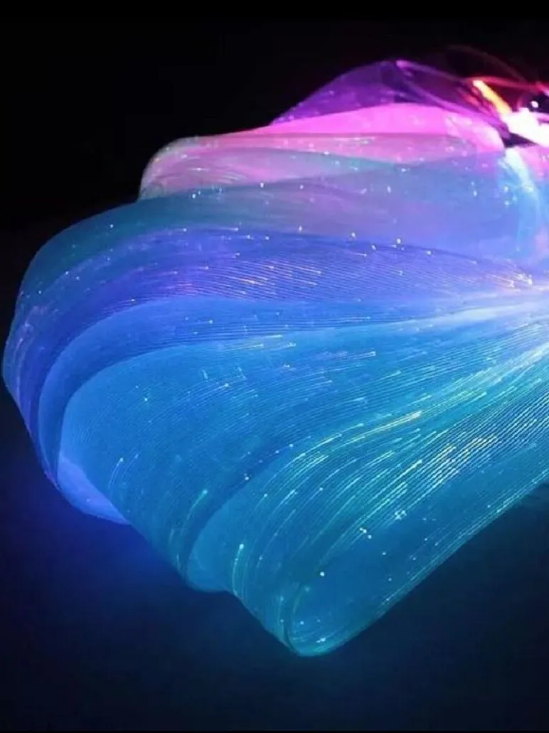 LED Fiber Optic Luminous Fabric 15x20cm Rechargeable Battery Up To 50% ...