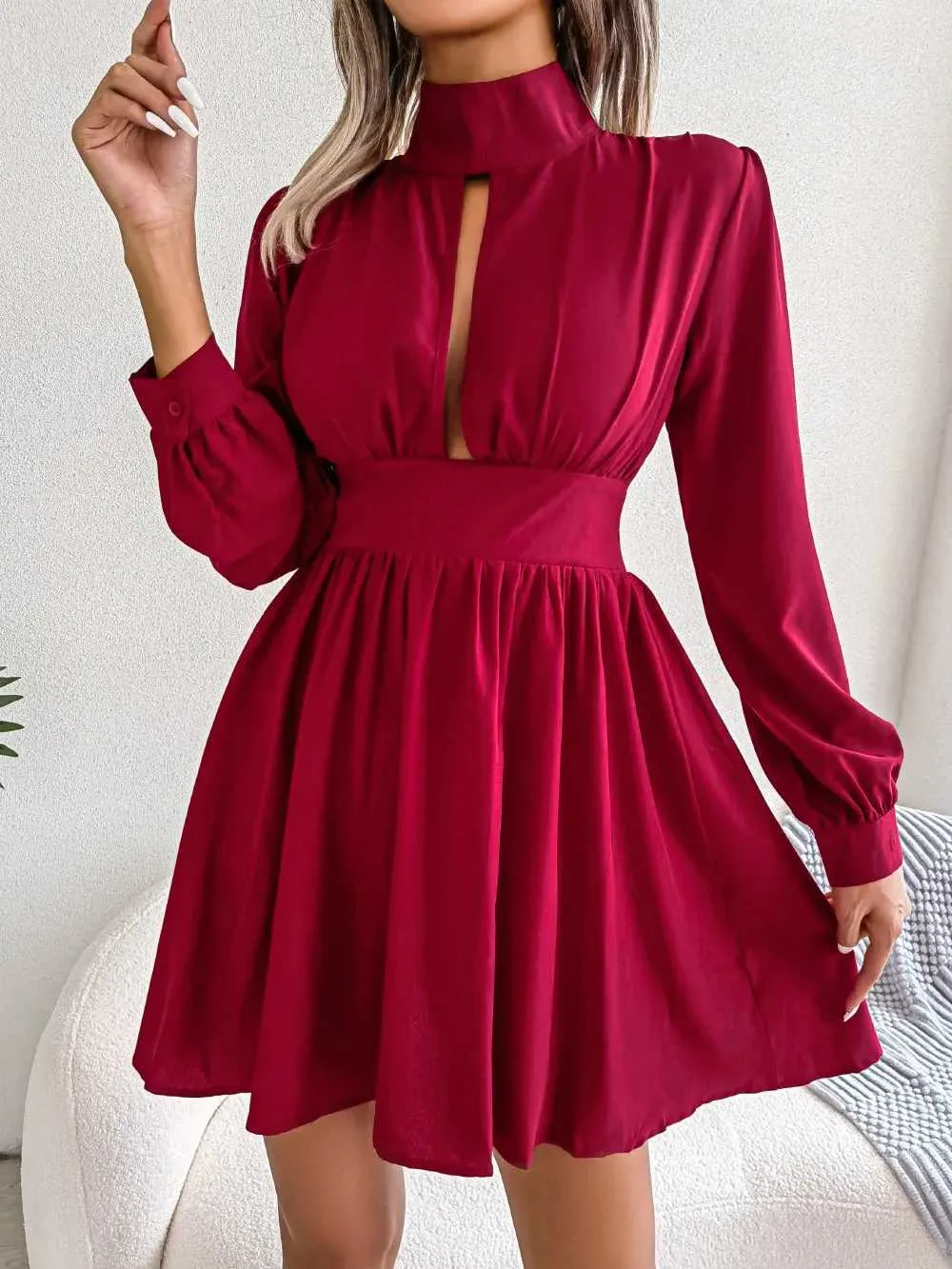 Mesh Mini Dress Long Sleeve Elegant Womens Solid... From Jichang_store1,  $9.61 In Bulk | DHgate.Com