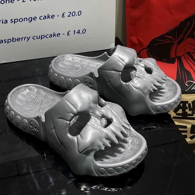 Personalized Skull Design Mens Slider Summer Outdoor Slide  display picture 3