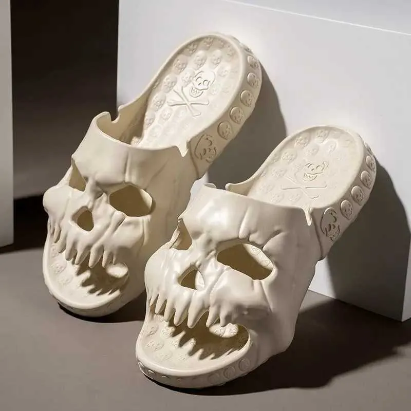 Personalized Skull Design Mens Slider Summer Outdoor Slide  display picture 3