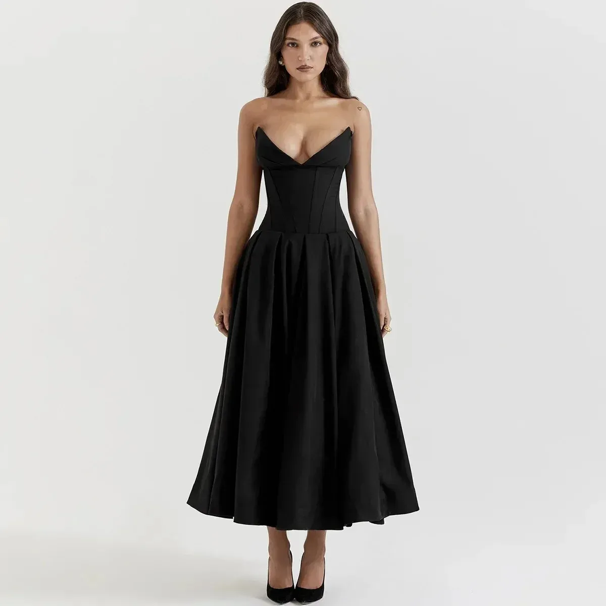 white christmas dresses Zapaka Women Black Homecoming Dress with Beading Spaghetti Straps Corset Cocktail Party Dress with Criss Cross Back, Black / US26W