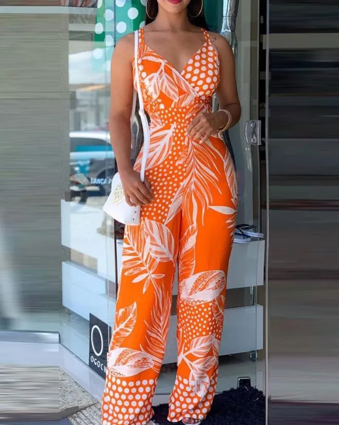 2023 Woman Long Jumpsuits Elegant Sexy Tropical Print... From Dh2958055,  $56.04 | DHgate.Com