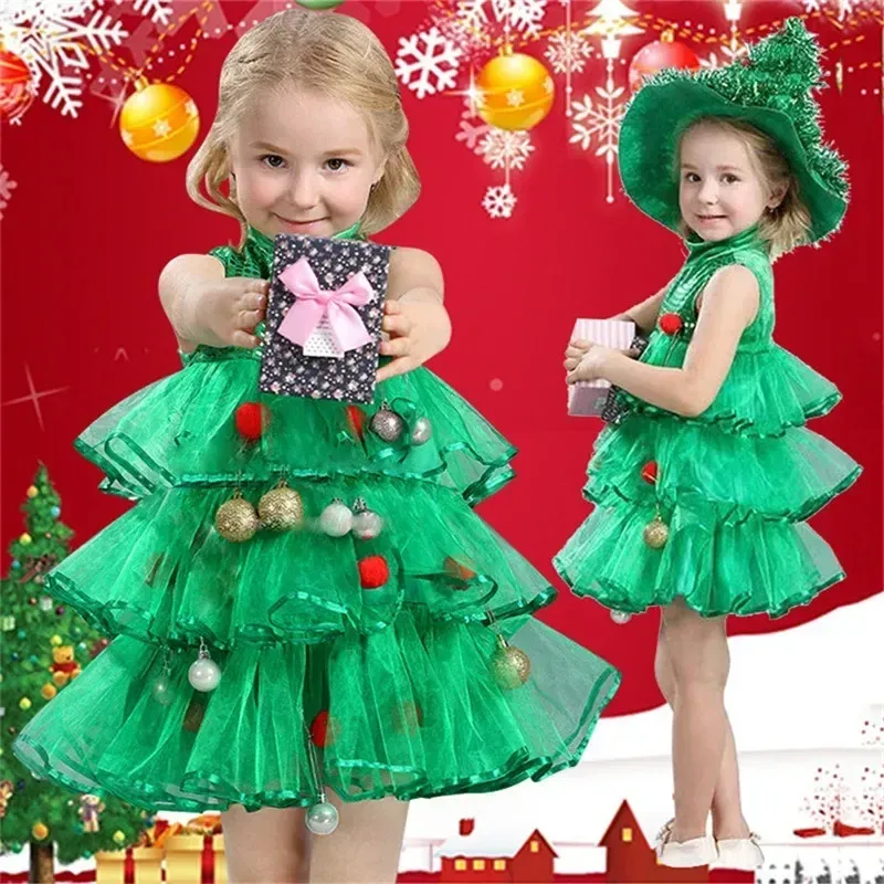 Christmas Tree Dress Kids Birthday Party Green Forest Sprite Mesh Tutu  Cosplay Costume Halloween Princess Clothing Party Supply From  Uledemode_official, $24.11 | DHgate.Com