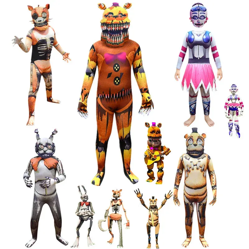 FNAF Halloween Costume Kids Cosplay: Bonnie, Foxy, Chica, Freddy