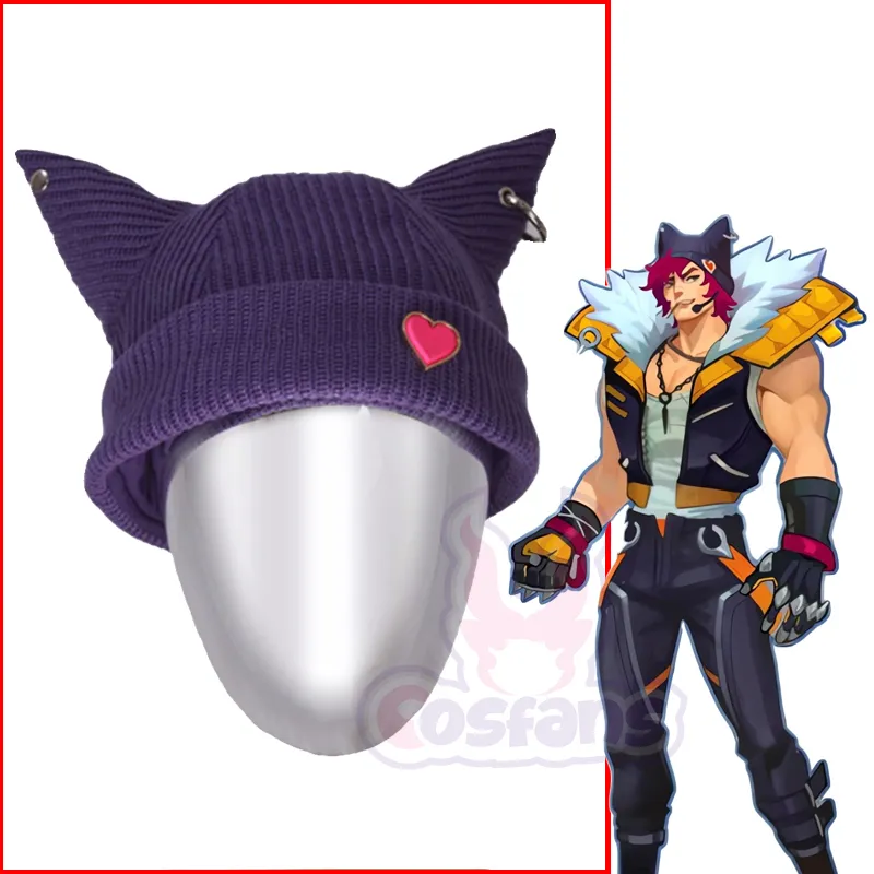 League Of Legends Sett Heartsteel Cosplay Hat Purple Knitted