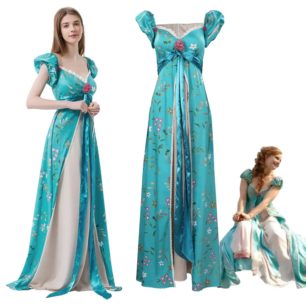 Enchanted 2 Giselle Cosplay Role Play Blue Princess Dress Costume Outfits For Ladies Women Girl Halloween Carnival Party Clothes