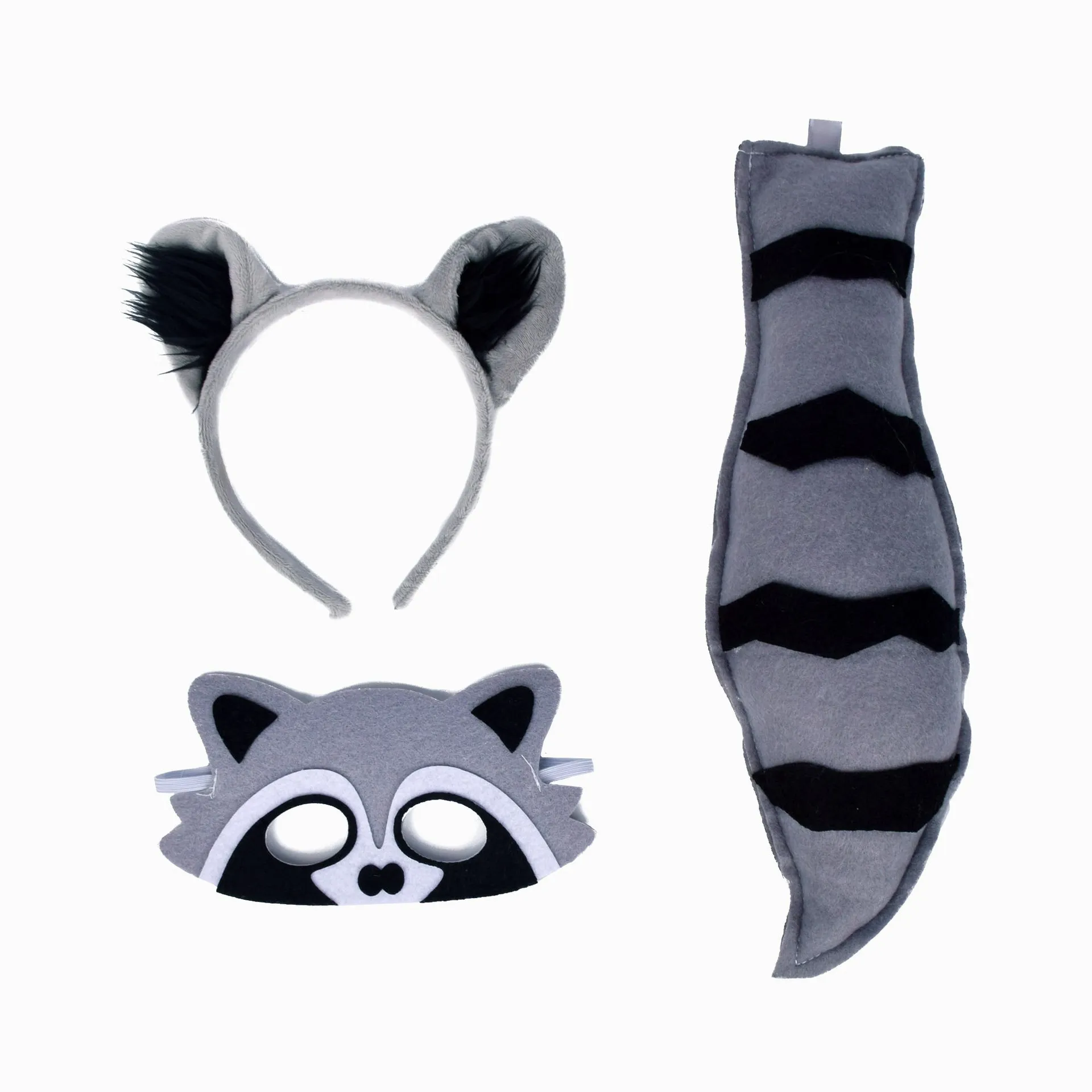 Ensemble oreilles et queue de panda roux en fausse fourrure : accessoire de costume de cosplay - France
