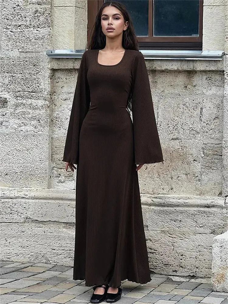 bell sleeve long dress Chartreuse Velvet Bell Sleeve Dress L