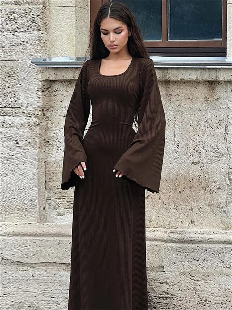 long bell sleeve dress Boho Mermaid Lace Bridal Gown with Off-the-Shoulder Bell Sleeves 12