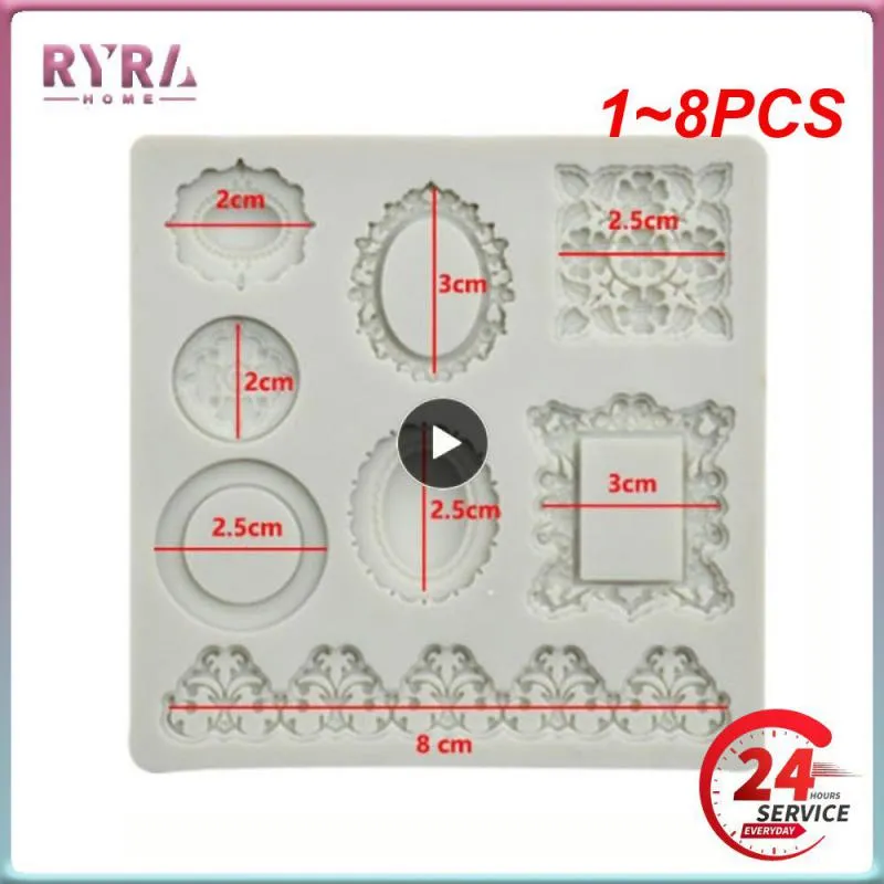 Sijiangmold Photo Frame Fondant Mold Picture Frames Silicone Mold Baroque Style Frame Molds For Cupcake Topper Cake Decoration Chocolate Candy Polymer...