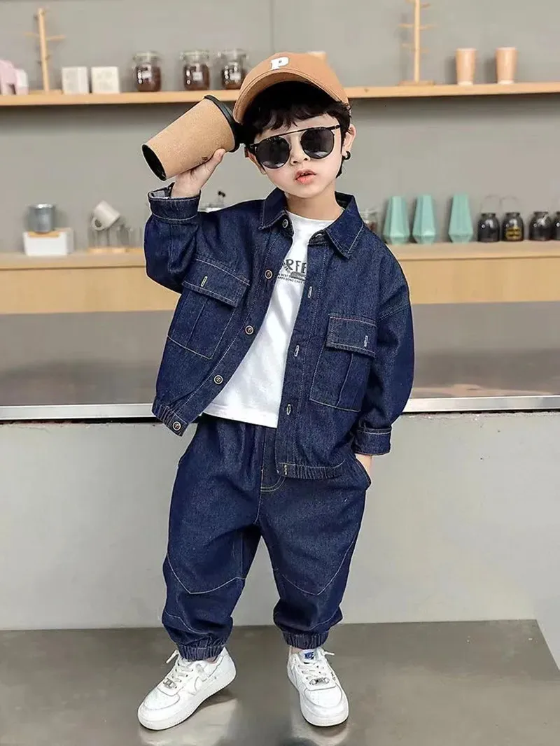 Toddler Flannel Jeans Infant Baby Boy Outfits Hoodie Sweatsuit