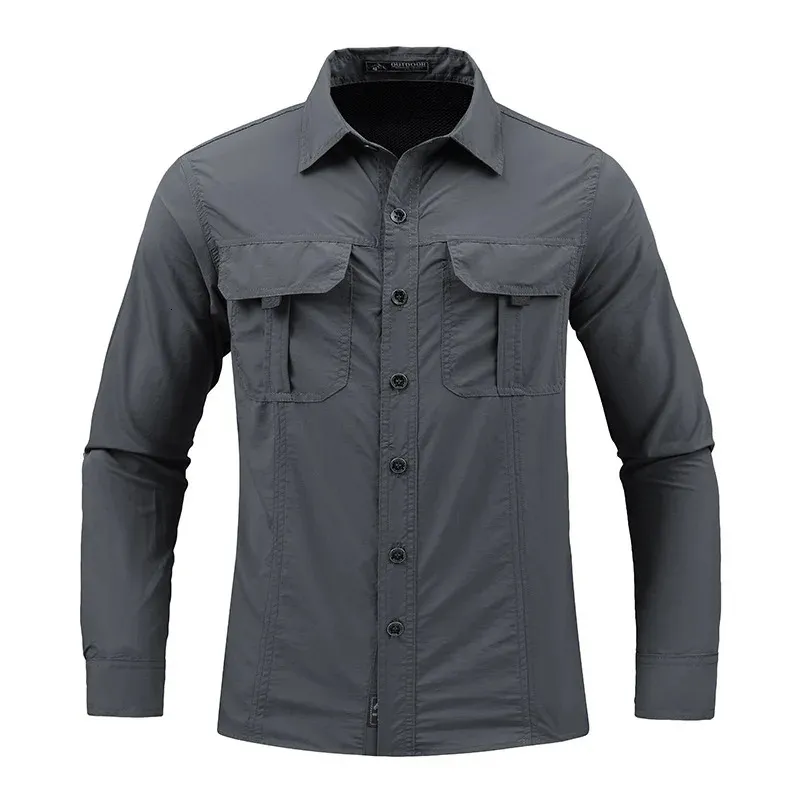 Chemise décontractée à manches longues et col en coton avec poche pour homme - Chemise respirante en lin pour homme, bleu ciel, XXL