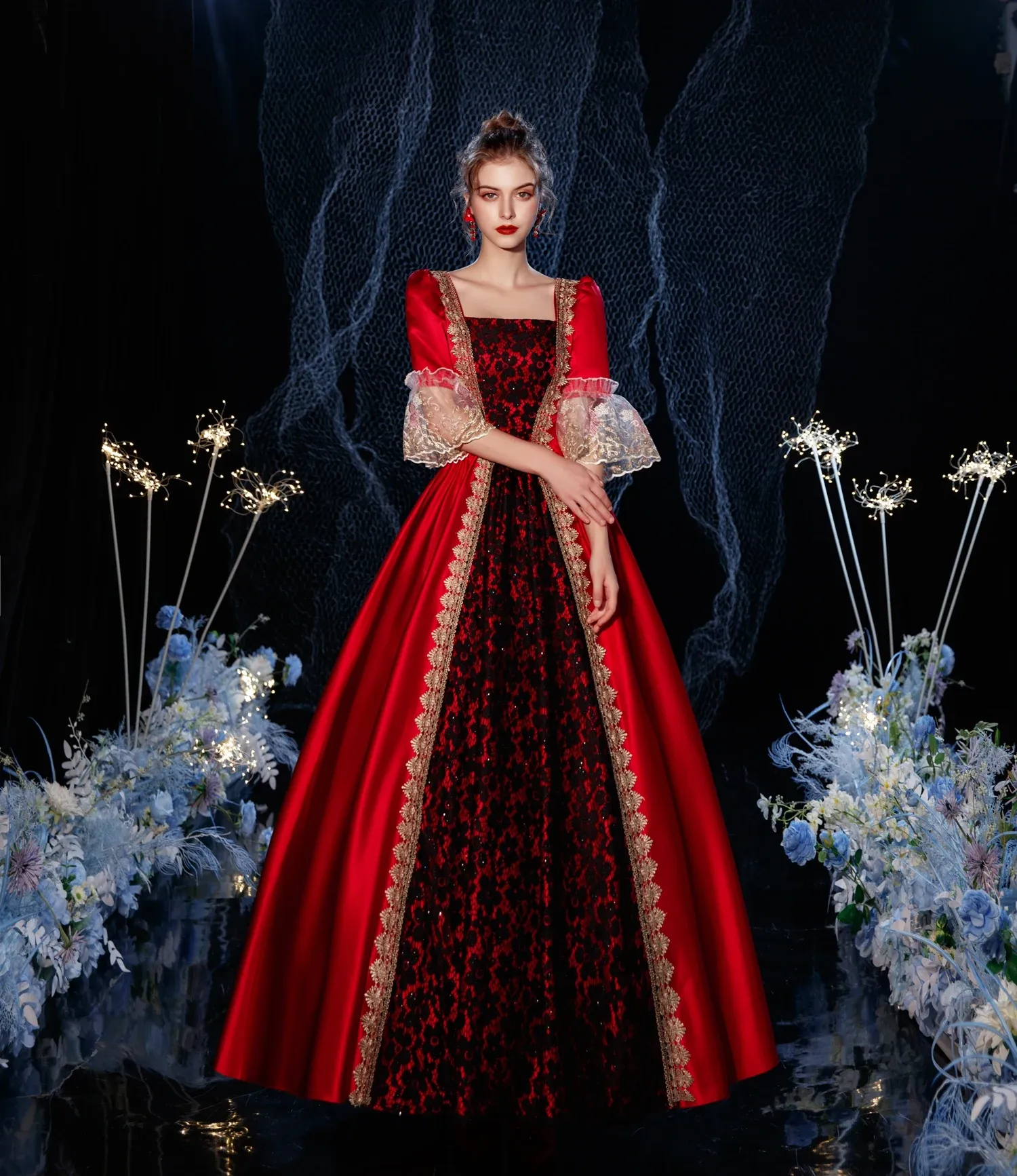 red rococo dress Rococo Gothic Court Dress, 18th Century Style
