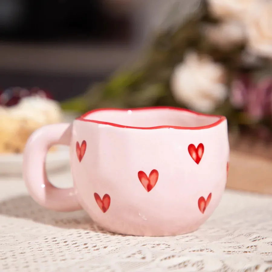 Taza De Amor Pintada A Mano Con Mango De Corazón Taza De Café De Cerámica  Para El Desayuno, Leche, Té Regalo Hecho A Mano De 25,05 € | DHgate, image size:900x900