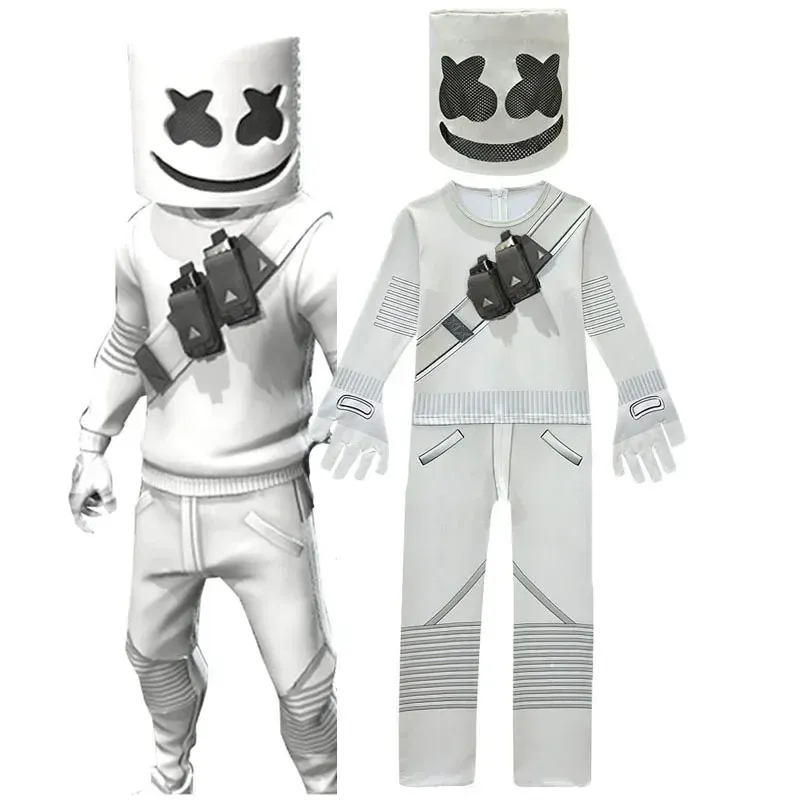 Lsraeli DJ Marshmello Jumpsuits Kids Clown Cosplay Clothes