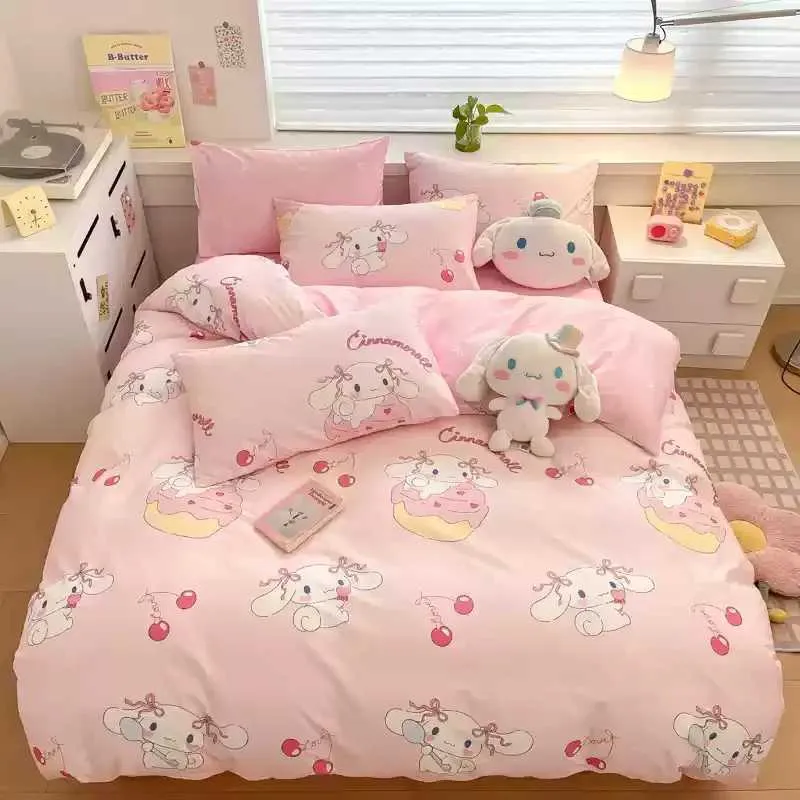 Cute Cartoon Bedding Set With Duvet Cover Whimsical Bedroom