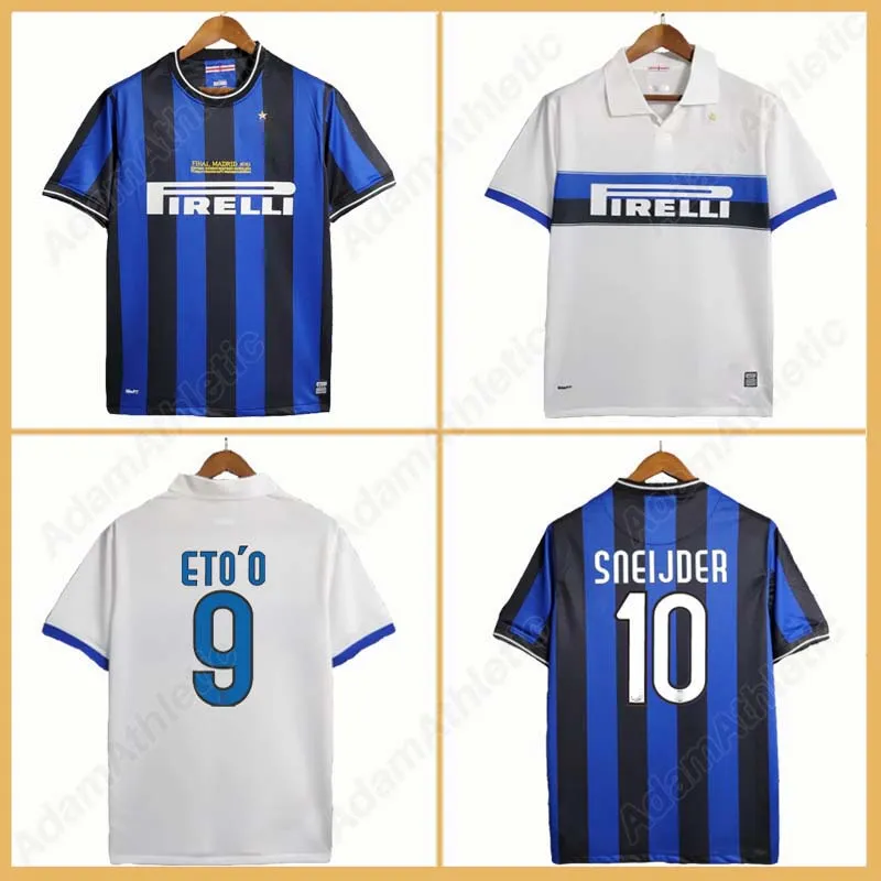 Inter Milan Retro Jersey Men Polyester Short Sleeve Sports Shirt
