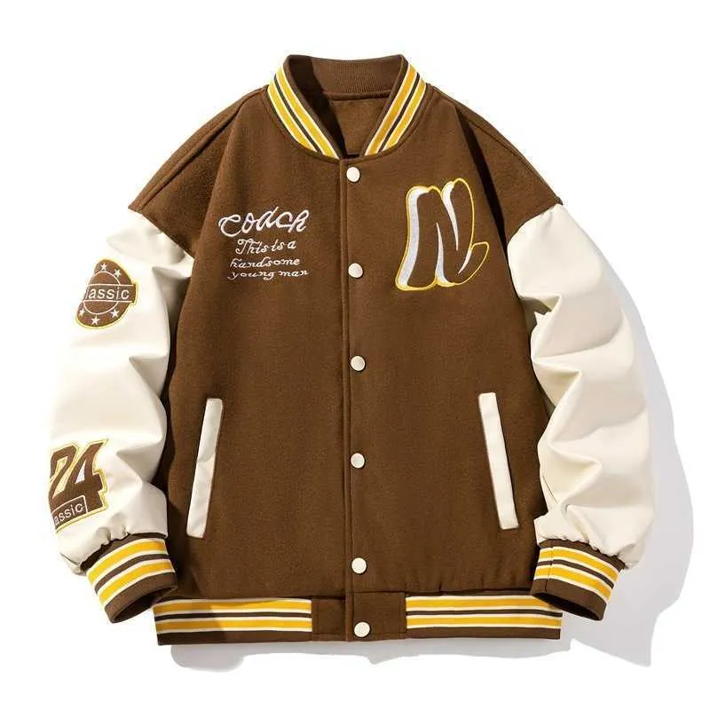 Vintage Bomber Baseball Jacket Men For Men Harajuku Style Varsity  