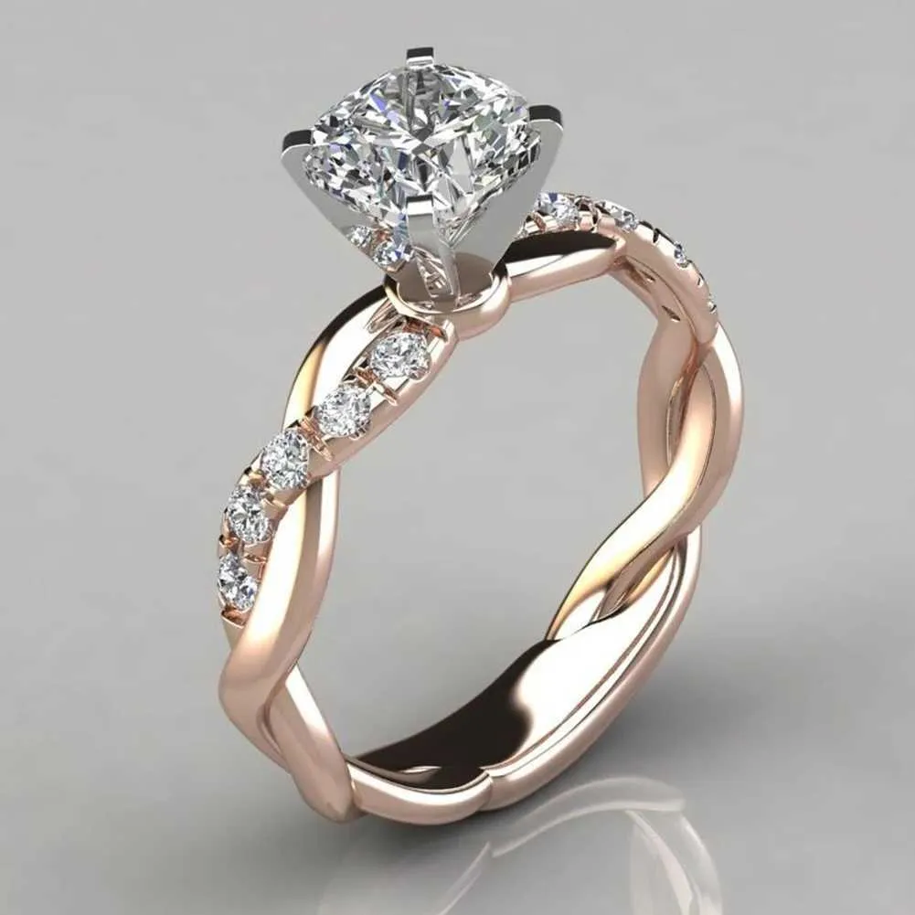 Crystal Engagement Rings: Elegant 925 CZ Ring Set For Her, Classic