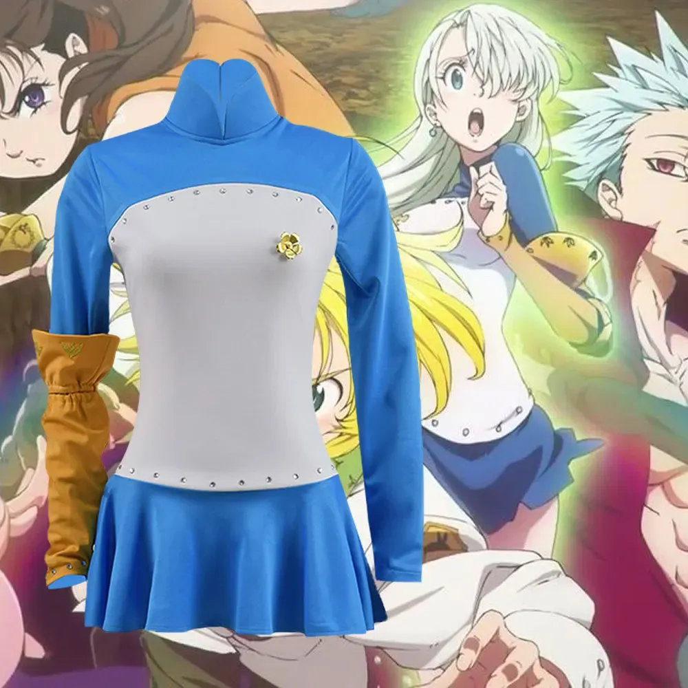 elizabeth liones blue dress Anime The Seven Deadly Sins Elizabeth Liones Blue Dress Cosplay Costume main image 1