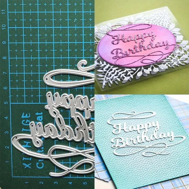 Happy Birthday Metal Die Cuts - Scrapbooking & Card Making Dies For DIY Crafts