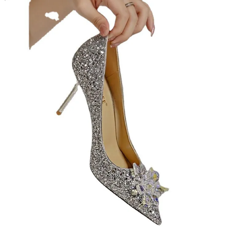 Ddmywed French Ddmysaturn New Autumn Main Wedding Dress Bride S Shoes Bridesmaids Crystal Slim Heels High For Women_voghion.com