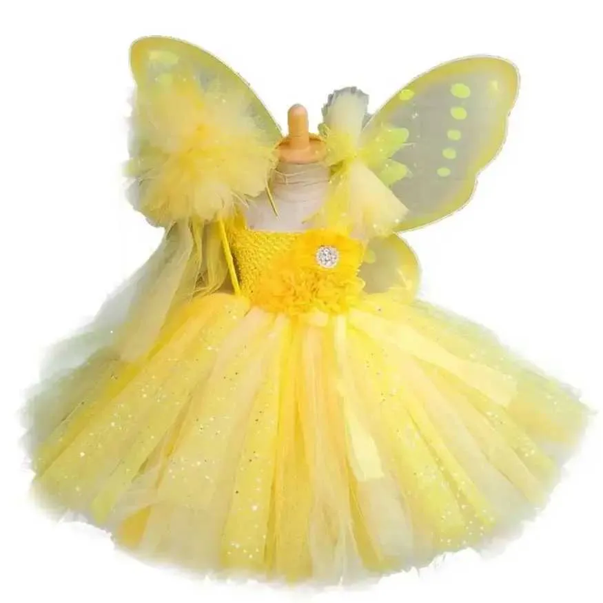 W250111 Girls Yellow Sparkling Flower Fairy Dress ... From  Popular_district1, $9.48 | DHgate.Com
