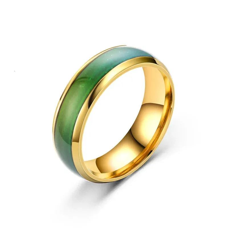 Bagues en acier inoxydable à 5 couleurs changeantes, reflétant l'humeur, les émotions et la température, pour femmes, hommes et couples. Bijou aux tons variés._voghion.com