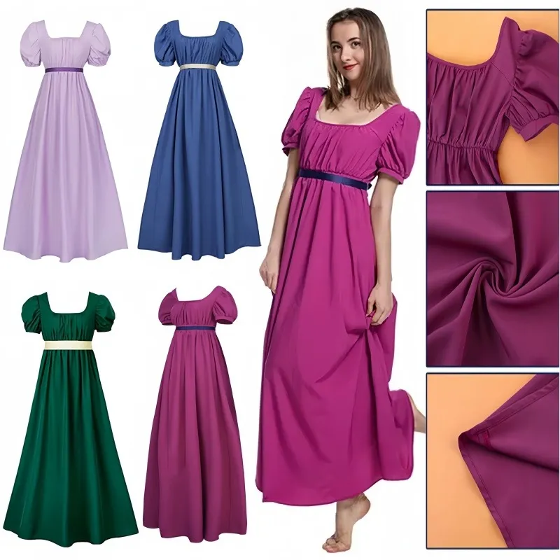 Regency Womens Empire Waist Dress With Satin Sash... From  Uledemode_official, $32.96