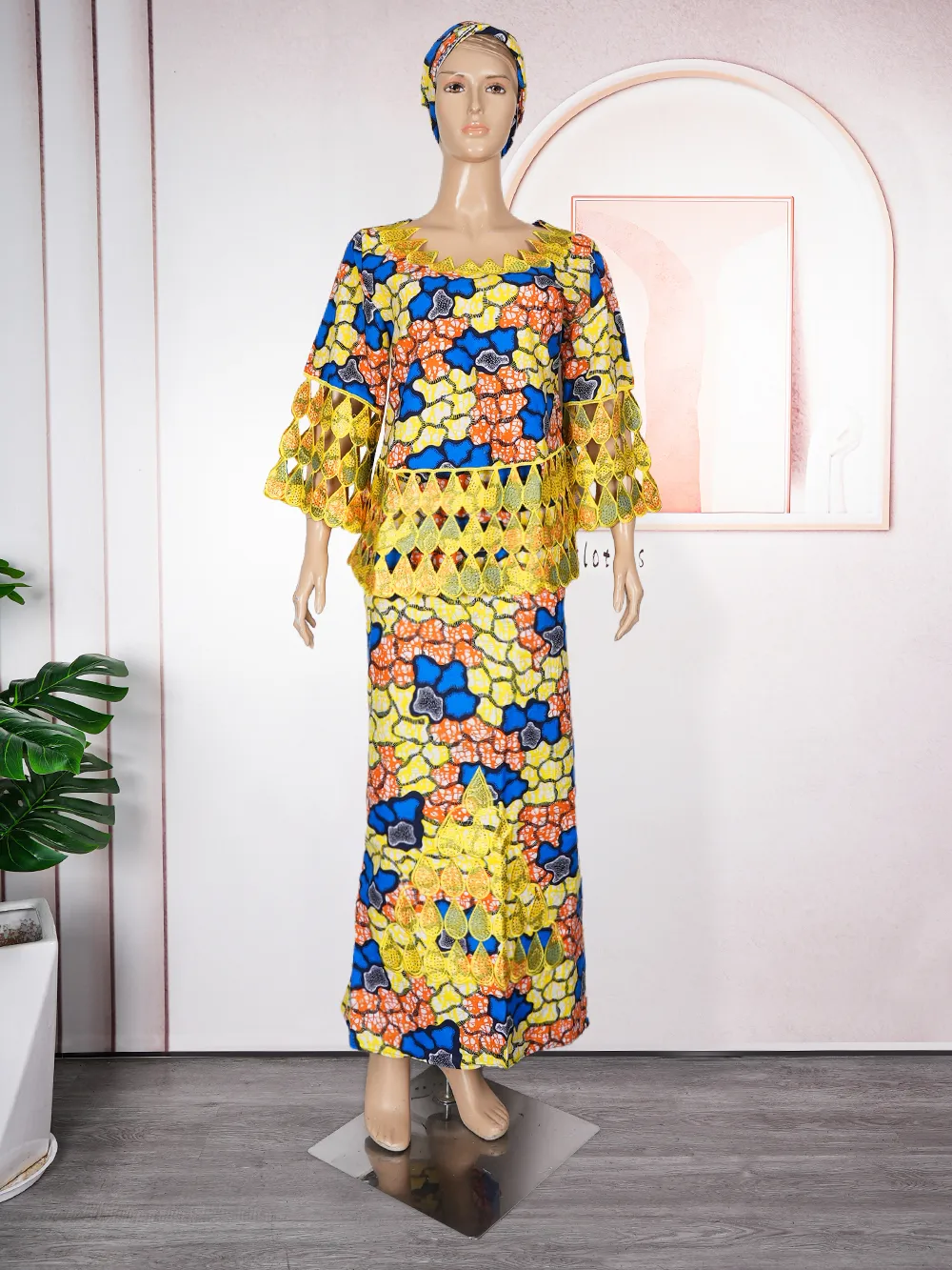 open lace back dress African Ankara Maxi Dress - Sleeveless Party Dress for Women main image 0