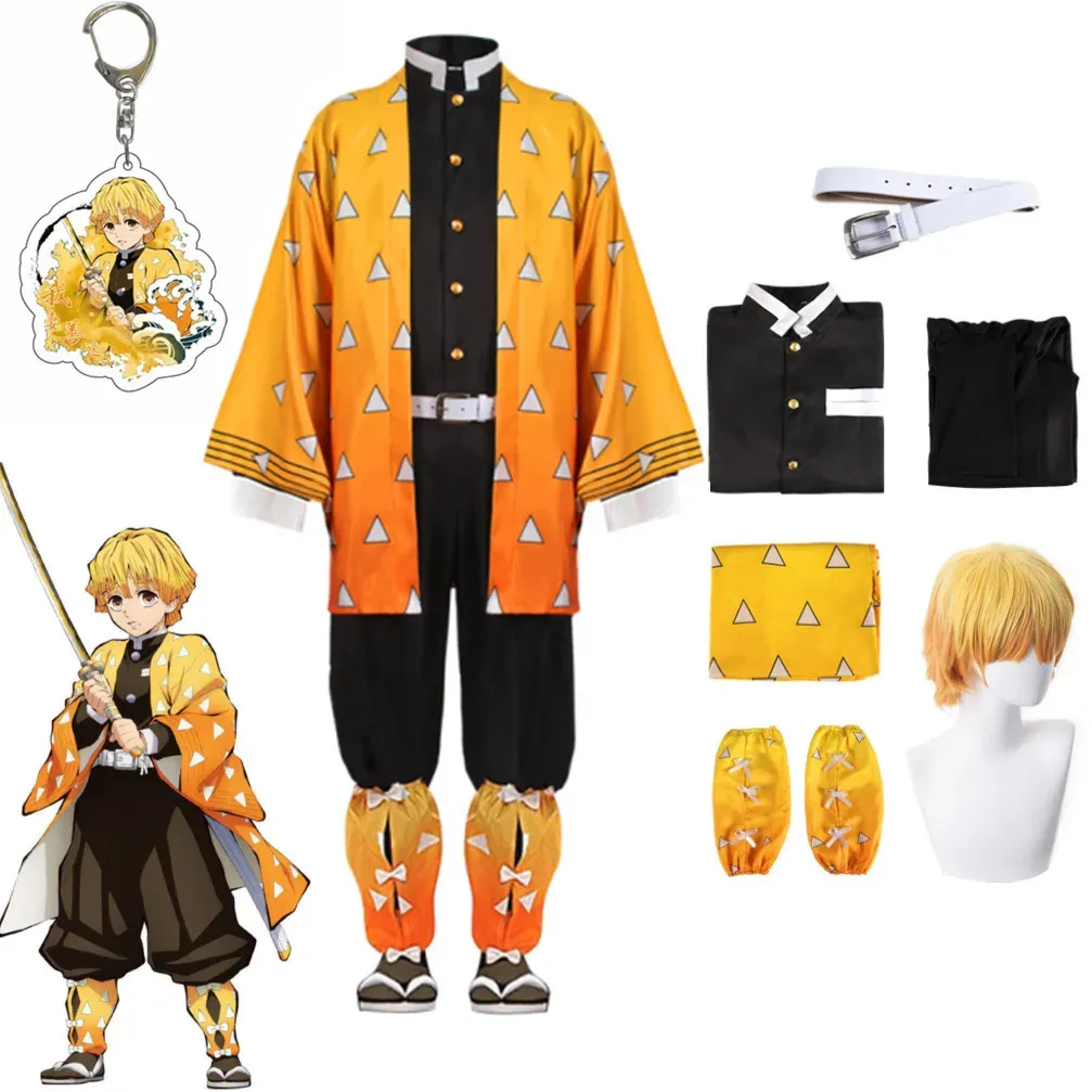 Demon Slayer Cosplay Kimono Traje Para Niño-agatsuma Zenitsu | Cuotas sin interés Demon Slayer Cosplay Kimono Traje Para Niño-agatsuma Zenitsu | Cuotas sin interés