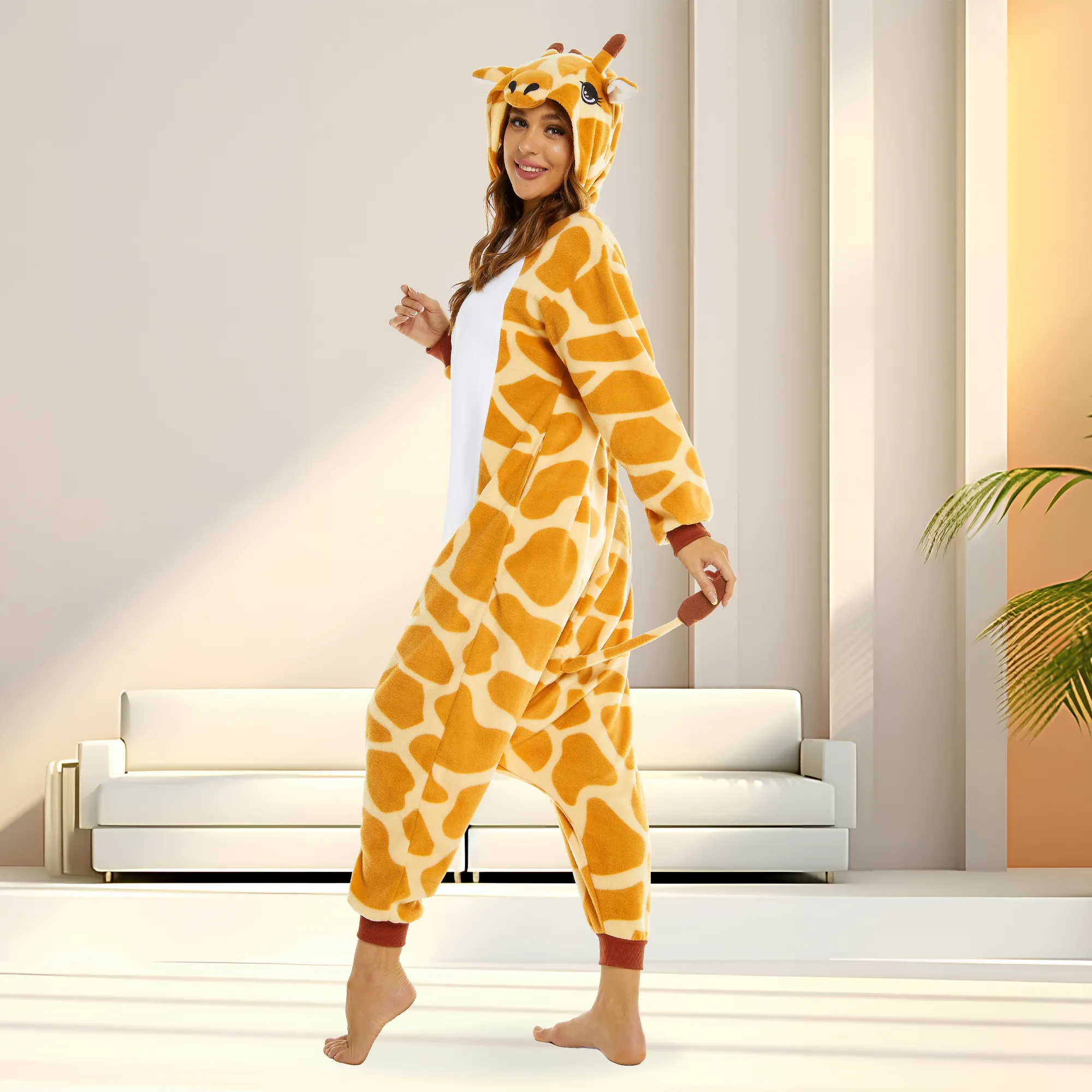 Giraffe Onesie Pajamas for Adults Kids Cozy Animal Costume for  Halloween Christmas Shop Now!