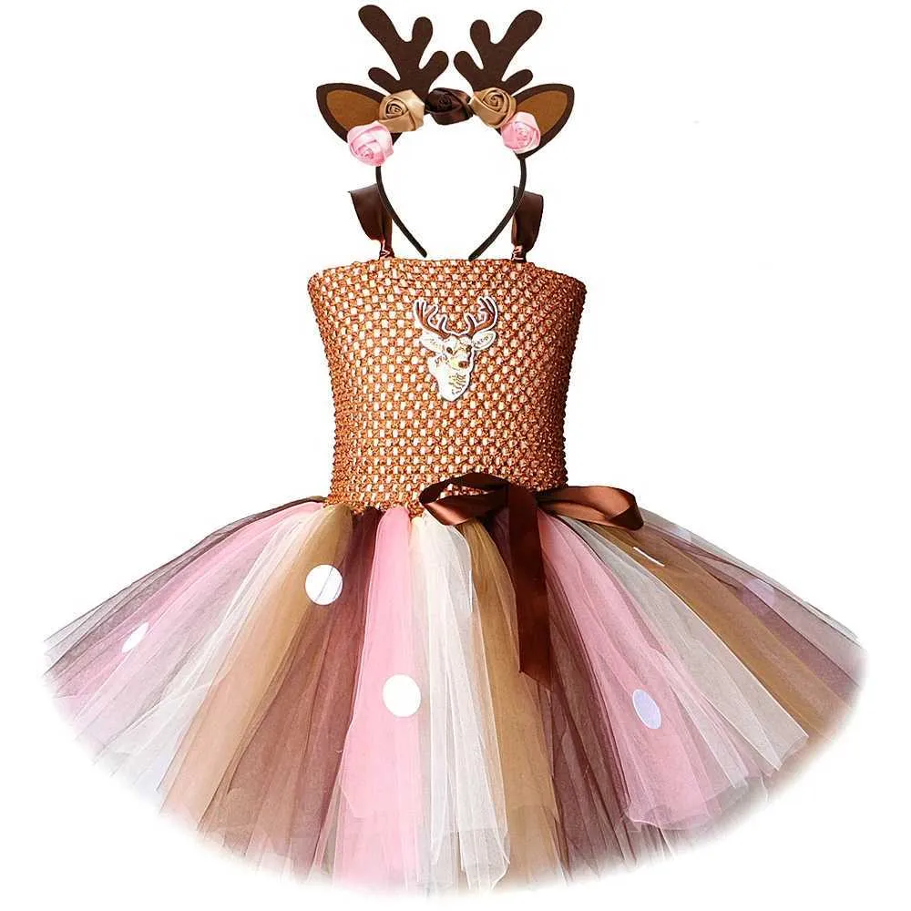 Brown Deer Tutu dress up for Girls - Knee Length...