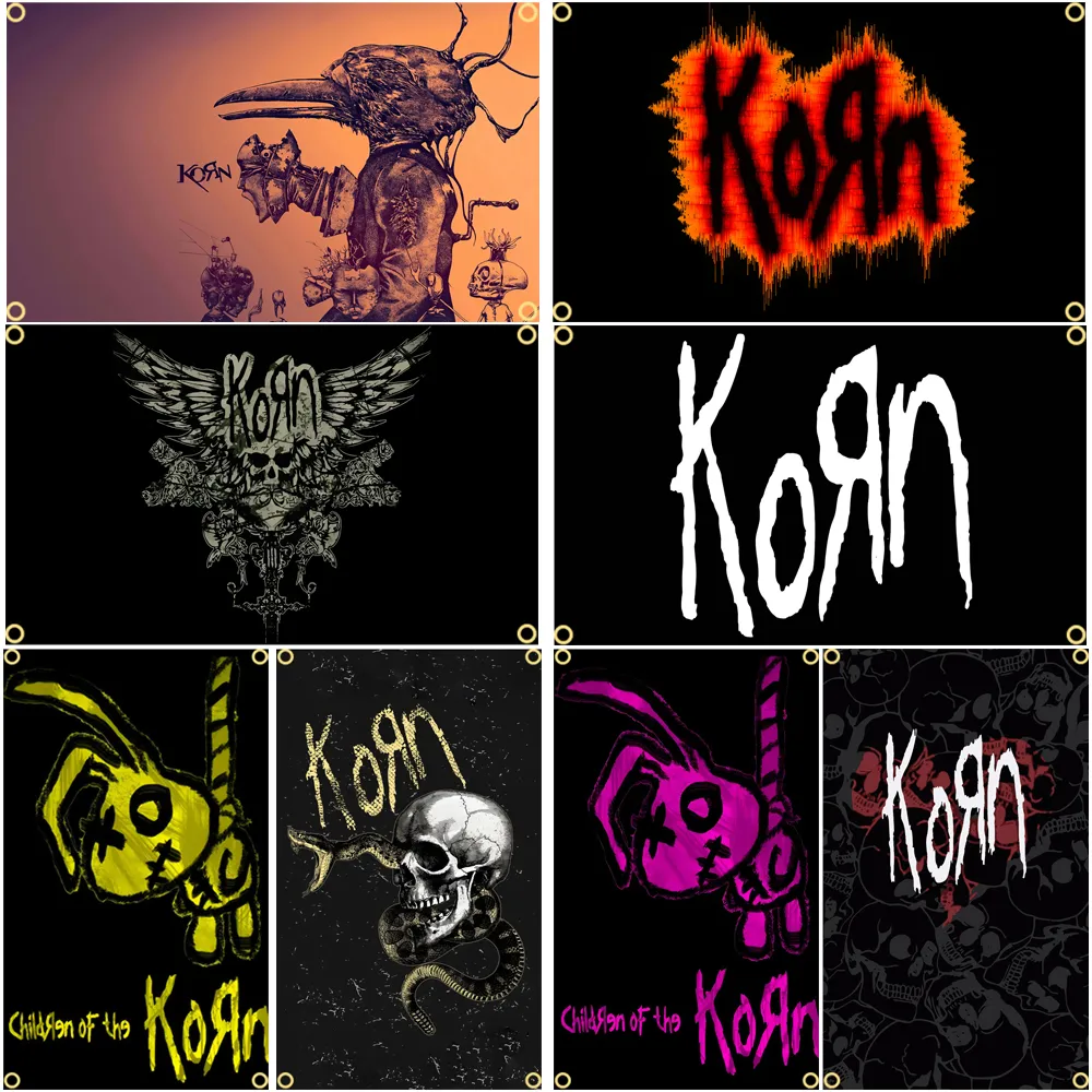 Korn Music Flag - Heavy Metal Rock Band Banner, Singer Pop