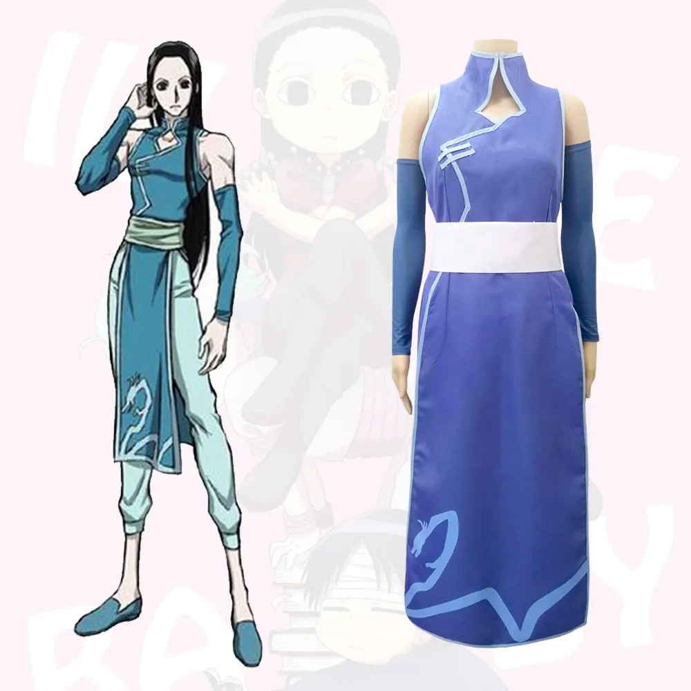 Hunter Illumi Zoldyck Anime Cosplay Costume Blue Outfits Woman Halloween Cosplay Illumi Zoldyck Clothing Hunter Illumi Zoldyck Anime Cosplay Costume Blue Outfits Woman Halloween Cosplay Illumi Zoldyck Clothing