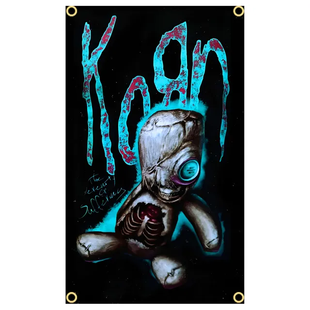 Korn Music Flag - Heavy Metal Rock Band Banner, Singer Pop