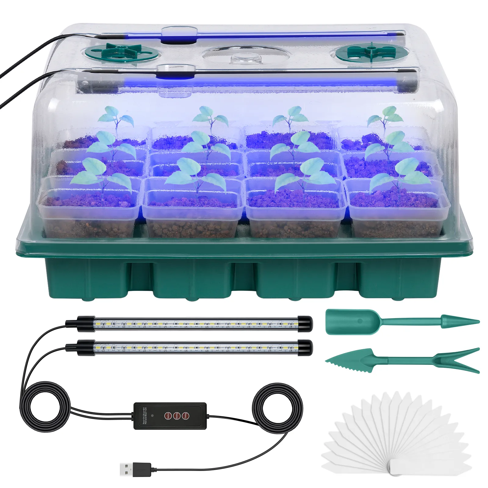 MIXC 10 Packs Seed Starter Tray Seed Starter Kit With Humidity Dome (120 Cells Total Tray) Seed Starting Trays Plant Starter Kit And Base Mini Greenhouse Germination Kit For Seeds Growing Starting - View #8